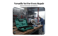 21 Pieces Chrome Vanadium Steel 21-Piece Socket Wrench Set Heavy-Duty Construction Tire Wrench Tool Set Mirror Finish for Mechanics, Garage