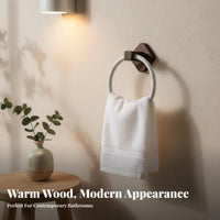 Modern Design Wall-Mounted Towel Loop Space-Saving Loop Hanger with Square Mount Easy to Clean Bathroom Accessory Polished Finish for Hotel Managers, Homeowners, DIY Enthusiasts, Washroom, Restroom, Powder Room, Kitchen