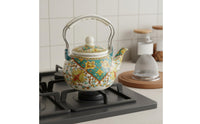Mongolian Design Enamel Teapot Decorative Vintage Design Water Kettle Vintage Enamelware Pot Resistant Kitchenware