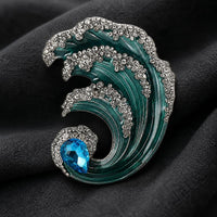 Luxury Wave Brooch Pin for Women, Vintage Style Suit Lapel Pin, Elegant Accessory