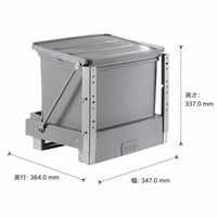 Trash Bin, Sorting Kitchen Trash Bin, Drawer Type, Pedal Operated, Matte Gray, Plastic, With Lid, Hygienic Under-Sink Storage