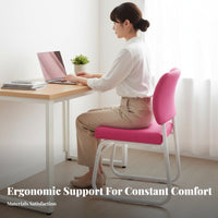 Comfortable Padding Ribbed Sled Base Chair Ergonomic Backrest Conference Seat Sturdy Frame Office Furniture Stackable Design for Students, Meeting Attendees, Patients, Game Room, Reception Area, Lobby