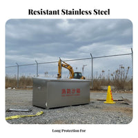 High Visibility Red Fire Sand Box Lidded Design Stainless Steel Fire Box Includes Shovel for Gas Station Personnel, Industrial Workers, Property Managers Plants, Factories, Warehouses, Construction Sites