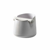 Slanted Mouth Design Espresso Knock Box Hardened Rubber Bar Coffee Knock out Box Long-Lasting ABS Material Portafilter Dump Bin Easy to Clean for Baristas, Cafe, Office