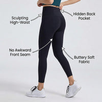 Gym Leggings for Women with High Waisted Control, Seamless Compression for Running and Fitness, Soft Nylon Material for