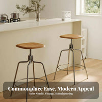 Nordic Design Adjustable rotating Counter Chair Minimalist and design Adjustable Pedestal Stool Stable Round Base Bar Seating Built-in Footrest for homeowners, Adults, Kitchen Island, Cafe, Pub