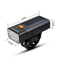 Usb-C Charging Solar Bike Light Led Rechargeable Cycle Headlight Long Runtime Bike Front Light Long-Lasting for Cyclists, Outdoor Cycling