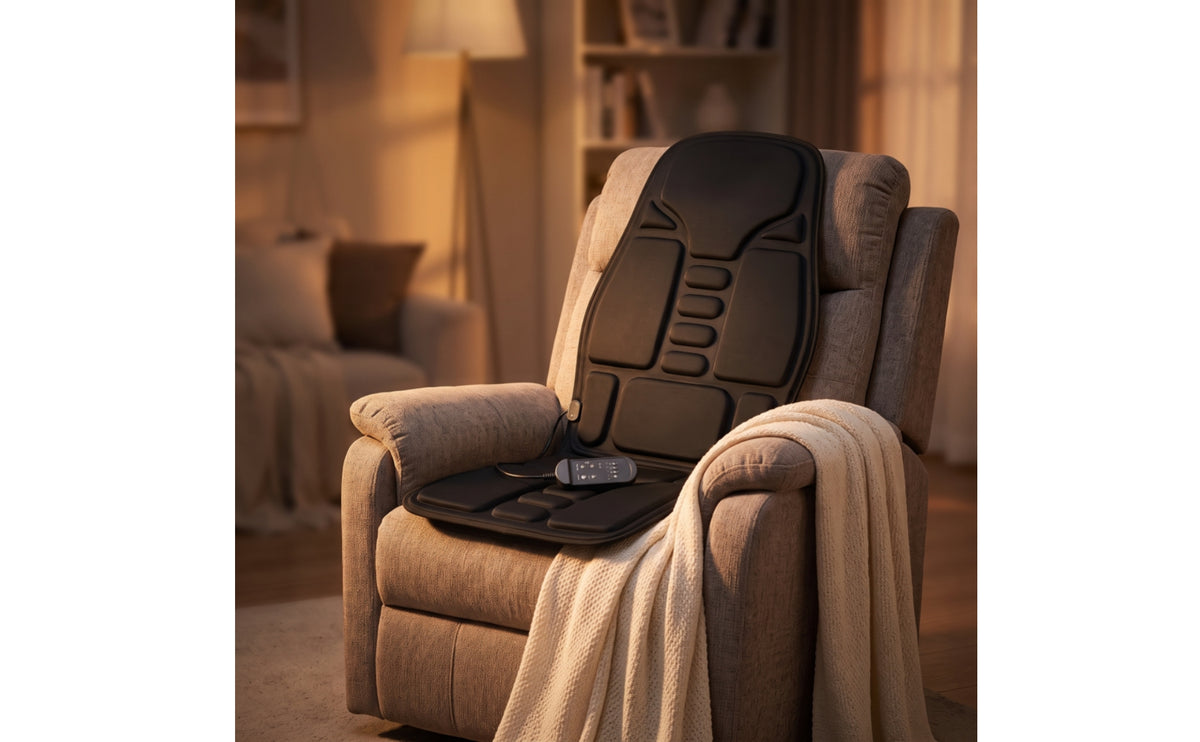 Massage Seat Cushion with Heat Heated Massage Chair Pad Vibrating for Drivers, Office Workers, Home Recliner