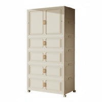 Installation-No-Install Foldable Storage Cabinet Large Capacity Collapsible Storage Cabinet Dust-Proof Stackable Wardrobe Closet Heavy Duty for Toddlers, Babies, Nursery, Playroom