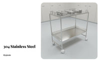 3 Pieces Locking Casters Stainless Steel Medical Trolley Utility Cart Lockable Wheels Rolling Instrument Stand Easy to Clean for Beauticians Artists, Operating Rooms, Hospital, Clinics