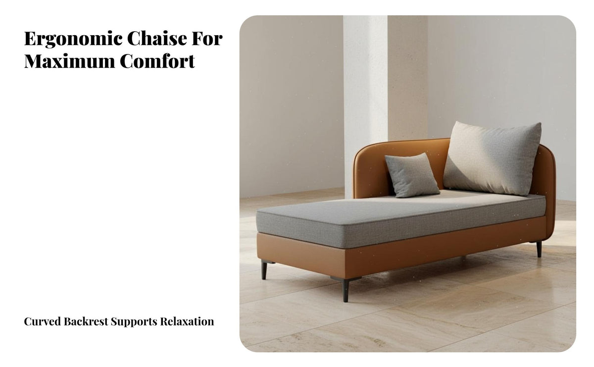 Light Luxury Design Single support Chaise Soft Upholstery Oversized Chaise Lounge Deep Seat Indoor Furniture Minimalist Aesthetic for Interior Designers, Book Lovers, Hotel Lobby, Apartment, Living Room, Reception Area
