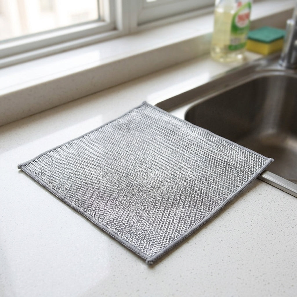 Heavy-Duty Scouring Pads and Cleaning Cloth, Non-Scratch Dishcloth for Pots and Pans, Double-Sided for Kitchen Cookware