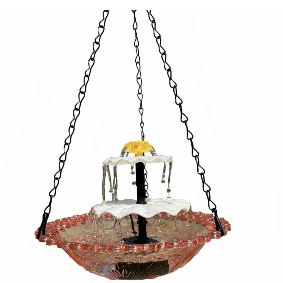 Hanging Bird Feeder Attracts Birds Cascading Bird Bath Waterfall Weather Resistant Tiered Hanging Water Feature for Balcony