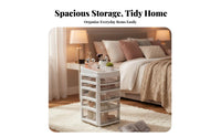 Large Capacity Rolling Makeup Storage Cart 4 Drawers Multi-Layer Drawer Trolley Deep Top Case Mobile Beauty Organizer Dust-Proof for Cosmetologists, Hairstylists, Salon, Home Use, Dressing Room, Bedroom