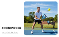 4 Player Paddleball Set Portable Carry Bag Pickleball Starter Kit Beginner Friendly Athletic Gear for Beginners, Families, Indoor, Outdoor, Schools