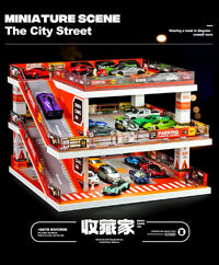 Collector 1:64 Scale Parking Garage Toy with Light and Storage