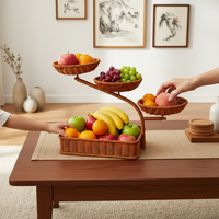 Multi-tier Fruit Basket with Decorative Stand for Living Room, Afternoon Tea, and Dried Fruit Display