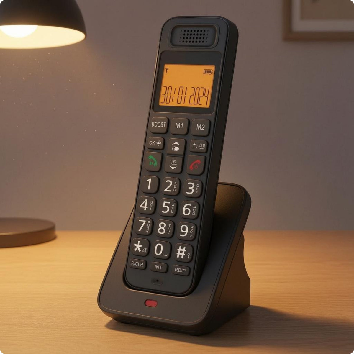 Charging Base Cordless Desk Phone Numeric Keypad Digital Desk Phone Function Keys Telephone Handset Speaker Grille