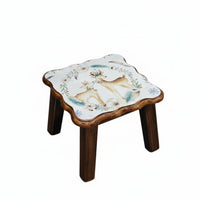 Vintage Design Small Square Bench adaptable Low Stool space-efficient Household Furniture Sturdy Build for Children, Families, Students, Entryway, Living Room, Bedroom, Office