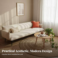 Curved Cumulus Sofa Nordic Minimalist design Living Room Furniture Soft Cushioned Upholstered Couch for Homeowners, Young Adults, Showroom, Hotel Lobby