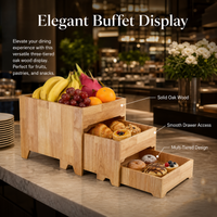 3-Tier Wooden Fruit Display Stand, Retro Cake Stand for Buffet Display, Serving Tray for Dinner Parties, Snack Tray