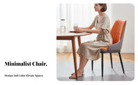 Italian Design Upholstered Side Chair High-Resilience Cushion Armless Stitched-Back Seat Commercial Grade Household Furniture Thick Foam Padding for Restaurant Owners, Homeowners, Office Workers, Dining Room, Hotel, Kitchen, Bedroom