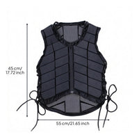 Horse Riding Vest Zippered Equestrian Safety Vest Equestrian Body Protector Black Safeguarding Gear Easy to Clean