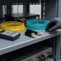 Shielded Fiber Optical Loopback Adapter with Dust Caps Reusable Duplex LC Loopback Device Easy to Use Compact for Network Technicians, Bench Testing