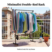 Rolling Clothes Rack Foldable Freestanding Garment Rack Mobile Clothes Stand Large Capacity Portable Closet Organizer