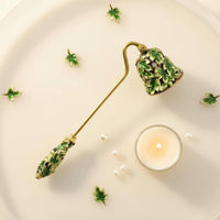 Candle Wick Smotherer Smokeless Dome Candle Wick Smotherer Foliage Enamel Wick Smotherer Elegant Design Rust Resistant