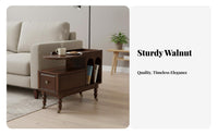 Vintage Look dual-level Rolling Side Table Space-Saving Mobile Storage Sturdy Construction Household Furniture Easy to Clean for Homeowners, Apartment Dwellers, Office Workers, Living Room, Bedroom, Small Spaces, Study