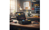 Removable Dividers Wide Mouth Tool Bag Reinforced Handle Portable Tool Organizer Elastic Loops Work Gear Multiple Pockets for Engineers, Electricians, Outdoor
