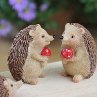 7 Pieces DIY Hedgehog Fungus Set Cute Mini Lichen Landscape Decor Realistic Look Hedgehog Garden Statues