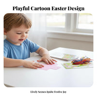 30 Sets Easter Sticker Scene Craft Creative Art Creative Craft Easter Cross Ornament Kit Party Favors for Kids, Classroom