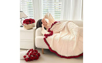 Rose Blanket Romantic Gift Flower Blanket Breathable Material Transforming Bouquet Throw for Girlfriend, Napping, Air-Conditioned Rooms