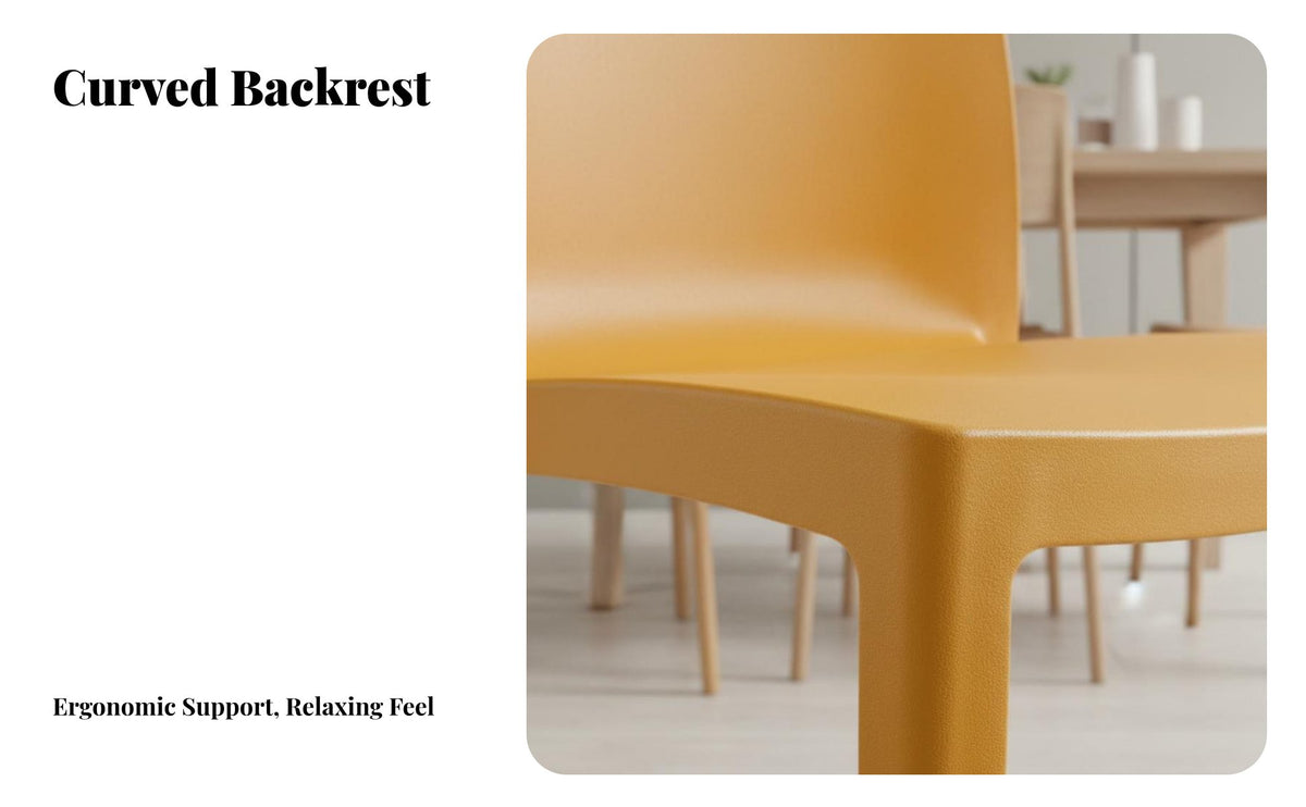 Stackable Armless Molded Chair Modern Design Molded Shell Chair Lightweight Dining Seat Easy to Clean for Office Workers, Event Planners, Kitchen, Restaurant, Meeting Room, Balcony