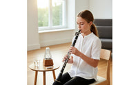 17-Key B-Flat Clarinet Nickel-Plated B-Flat Clarinet Lightweight Woodwind Instrument Easy to Use for Beginners, Students