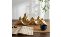 Abstract Mountain Peak Ornament Sleek Design Golden Mountain Range Sculpture Elegant Accent Piece Study Accessory for Office, Tea Room