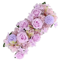 Artificial Flower Garland Silk Rose Flower Garland Floral Runner with Plastic Backing Faux Decorations Luxuriant