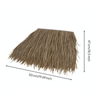 Easy to Install Artificial Thatch Strip Dense Synthetic Grass Panel with Mounting Band Tropical Synthetic Thatch Rustic for Landscaping