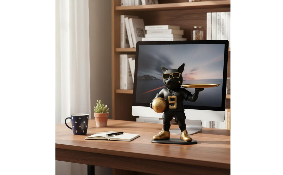 French Canine Statue with Tray Creative Design French Canine Statue Tray Home Decoration Multi-Functional for Desktop, Bedroom