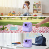 Thermal Printing Instant Print Camera with Screen Portable Instant Print Camera Compact Multifunctional for Playroom