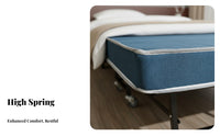 Space Saving Foldable Guest Bed Easy Storage Folding Bed with Mattress Comfortable Single Folding Cot Supportive for Guests, Adults, Hotel, Home, Office
