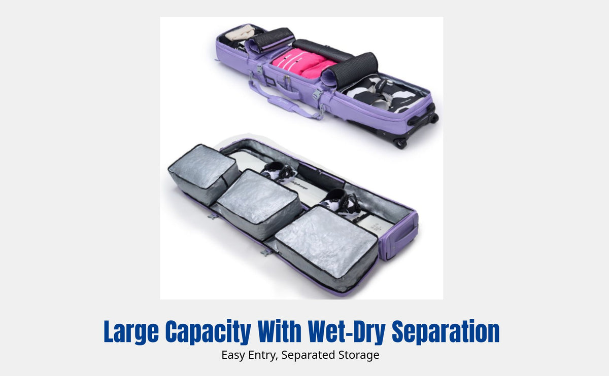 Rolling Snowboard Bag, Wet-Dry Separation, Double/Single Board, Large Capacity, Enhanced Thermoplastic Polyurethane,