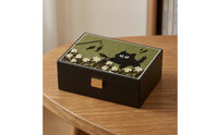 Jewelry Box with Hinged Lid Layered Desktop Jewelry Box Dust-Protective Storage Container for Dresser