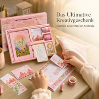Children's Day Oil Painting Notebook Gift Set for Students, Aesthetic Diary with Stationery Tools and Tapes