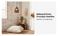 Rattan Pendant Light Tranquil Design Woven Pendant Lampshade Japanese Design Rattan Hanging Lamp for Teahouse, Restaurant, Dining Room