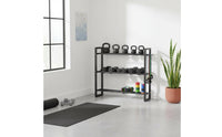 Heavy Duty 3 Tier Dumbbell Rack Movable Mobile Metal Weight Stand Stable Construction