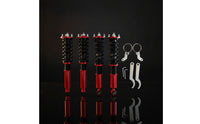 4 Pieces Heavy-Duty Coilover Chassis System Kit Steel Coilover Kit Red and Black Spring Shock Absorber Sporty for Car Enthusiasts, DIY Mechanics