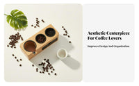 Wooden Espresso Pressing Station Compact Design Walnut-Toned Coffee Pressing Block Universal Fit Solid Wood Portafilter Stand for Home Baristas, Cafe